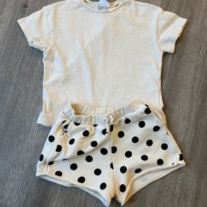 Zara short polka dot set - toddler